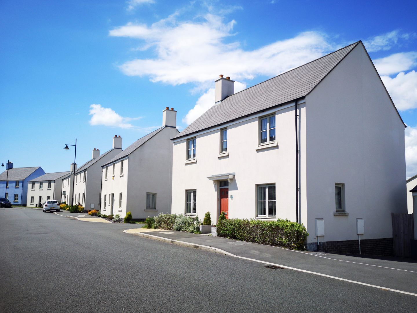 a row of white houses